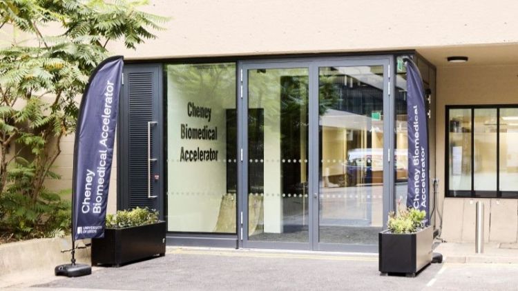 Entrance to the Cheney biomedical accelerator.